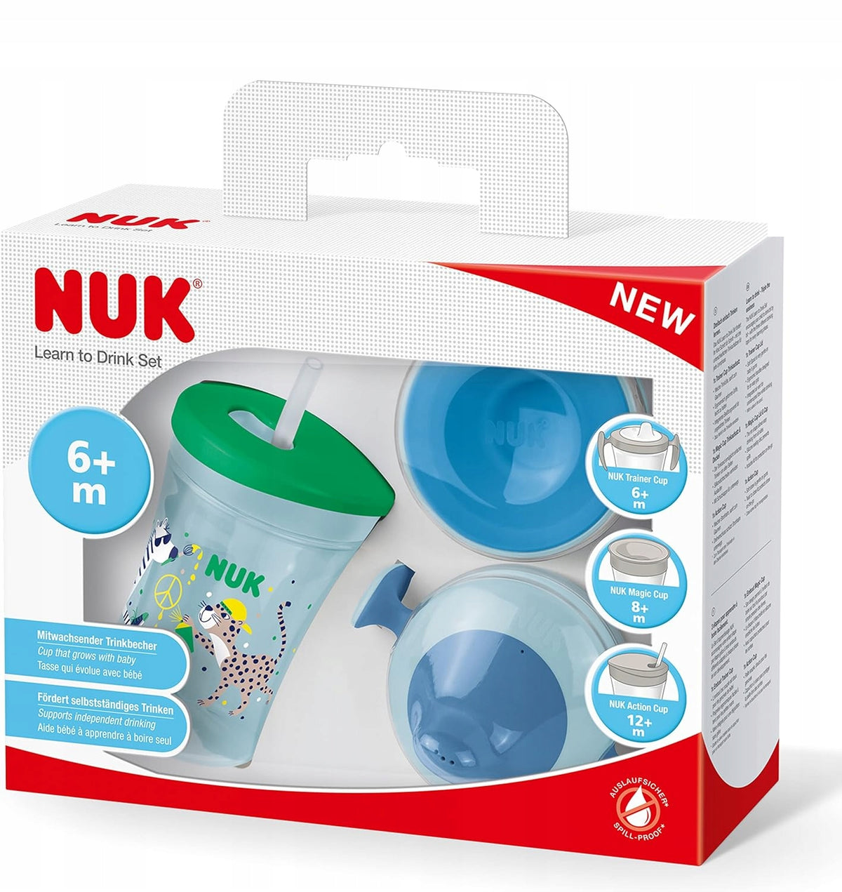 NUK sada na učenie pitia pohárik + 3 náustky