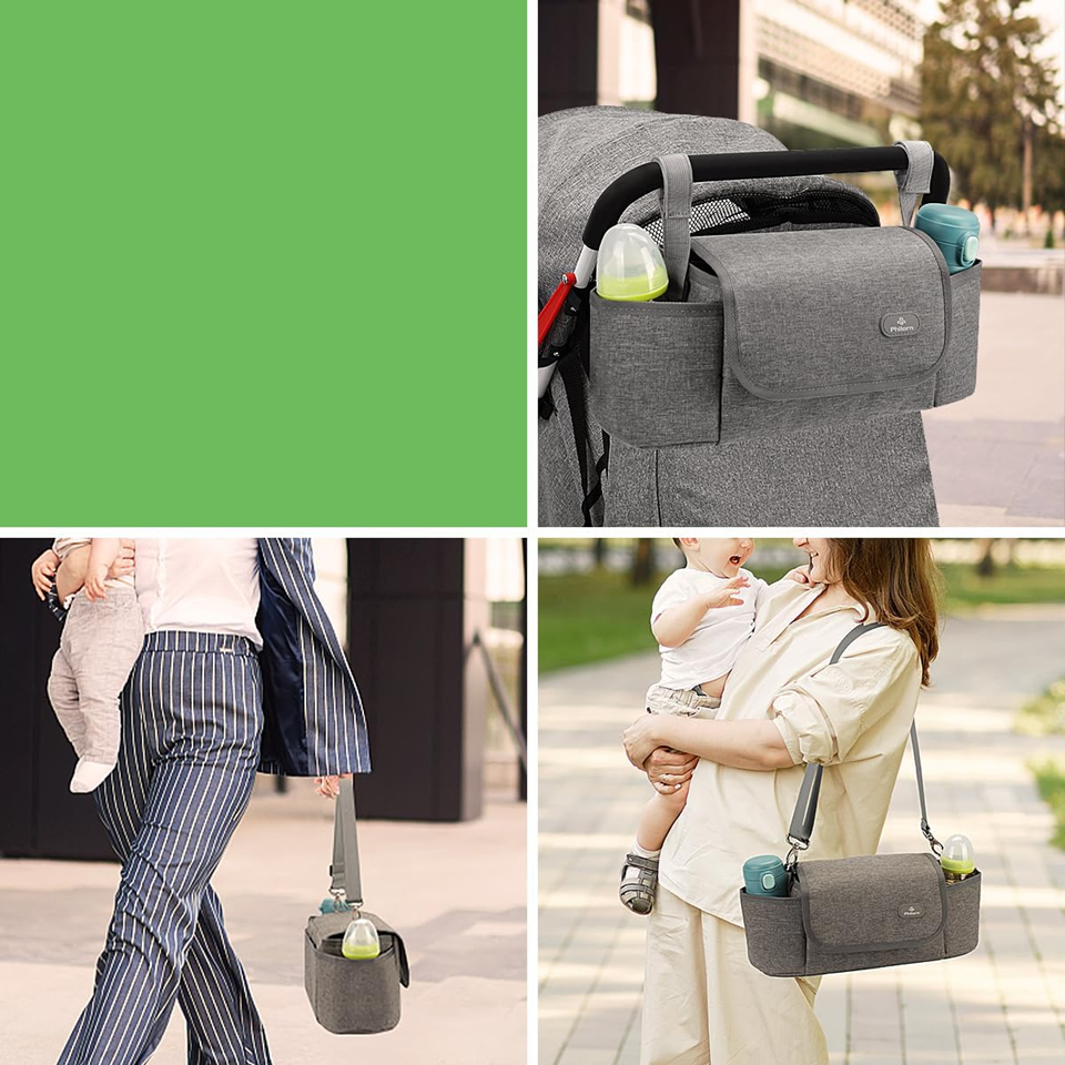 PHILORN bolsa para cochecito y bandolera 38 x 16 cm con cambiador
