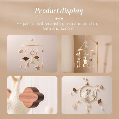 Móvil de madera y tela para cuna BOHO SWECOMZE