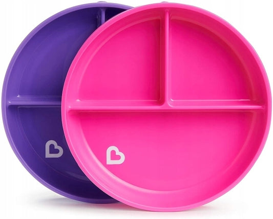 MUNCHKIN stay put PIATTO a tre scomparti con ventosa x2