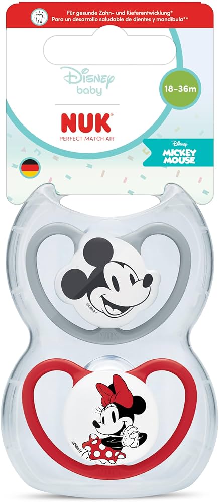 NUK Perfect Match Air smoczek uspokajający 18-36m x2 DISNEY z motywem Myszki Miki i Minnie