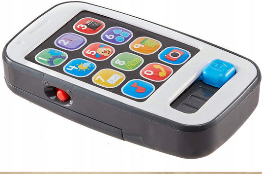 FISHER-PRICE smartfon interaktywny J.NIEMIECKI, kolorowa zabawka edukacyjna z przyciskami i suwakami