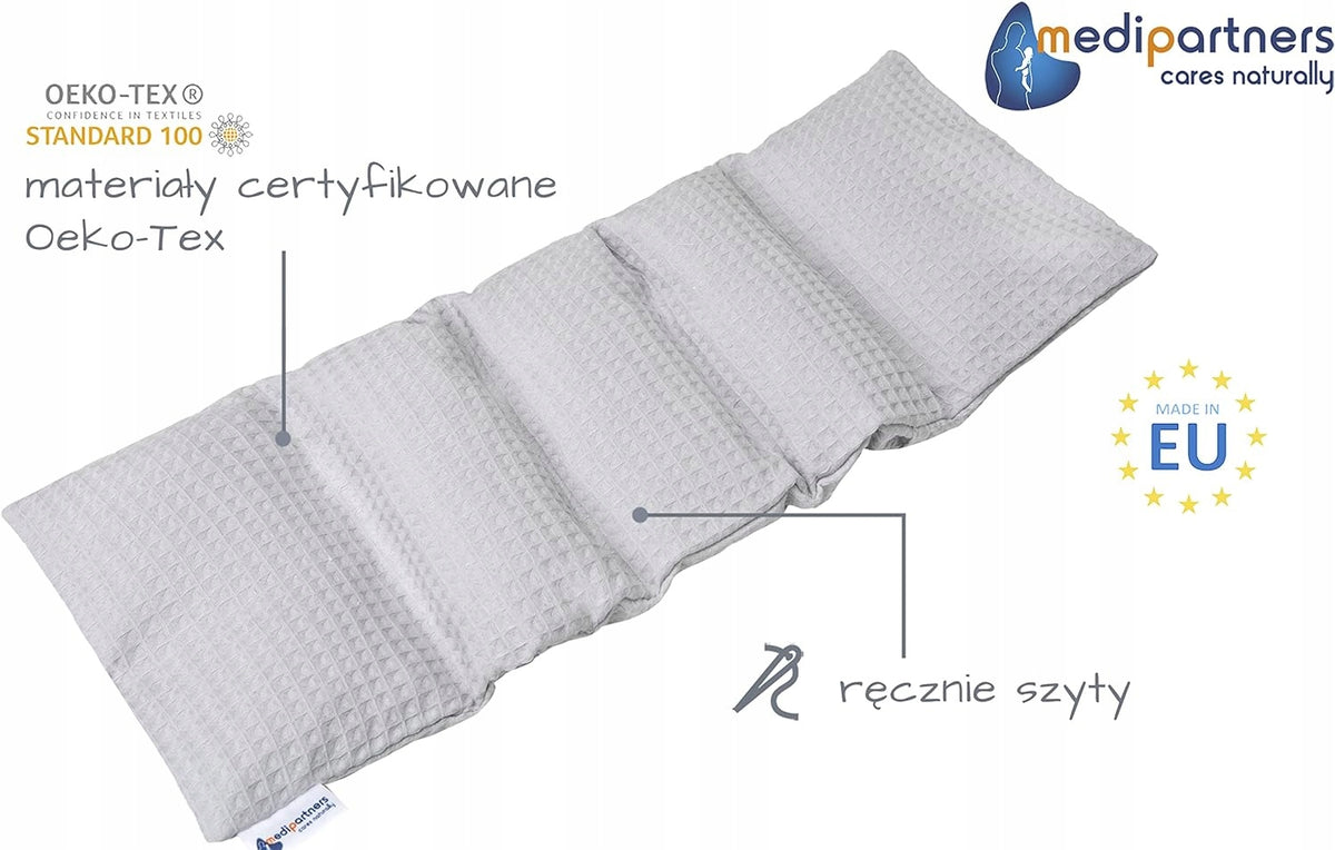 MEDIPARTNERS termofor z pestkami wiśni DUŻY 800g 60x20 cm MINKY, ręcznie szyty