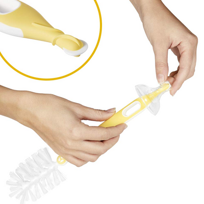 MEDELA cepillo 2en1 para limpiar tetinas y biberones 30 cm + soporte