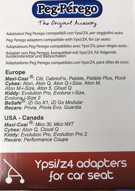 Adattatori PEG-PEREGO passeggino YPSI/Z4 seggiolini nella descrizione