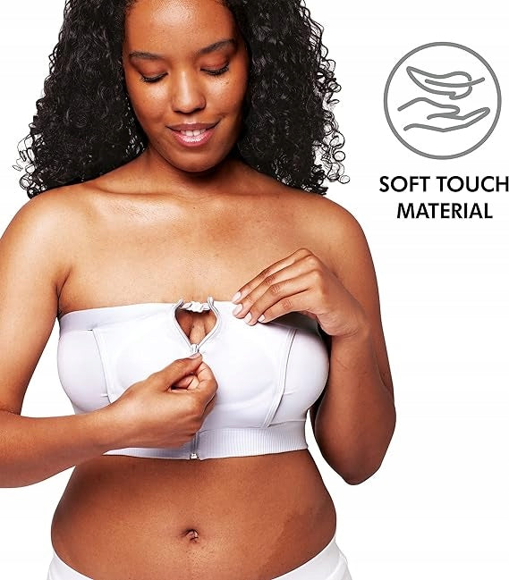 MEDELA gorset do laktatora HANDS-FREE L, biały, miękki materiał, bez użycia rąk do wygodnego odciągania pokarmu