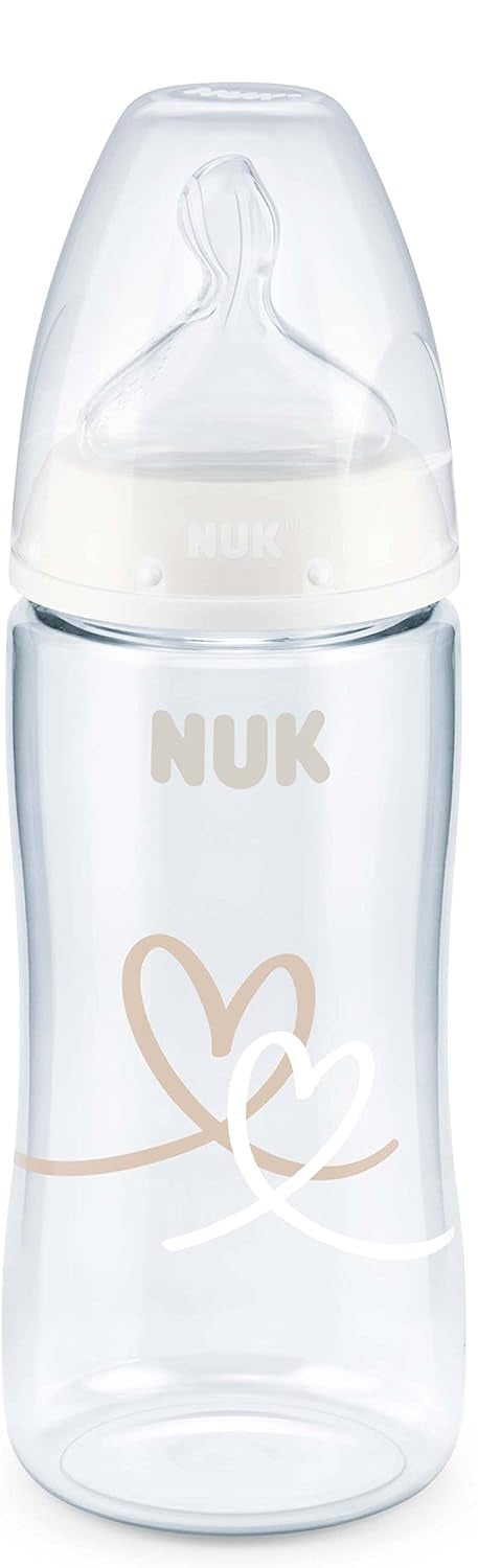 NUK First Choice+ láhev 300 ml dudlík M střední průtok 0-6 m SRDÍČKA