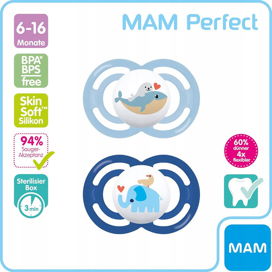 MAM Perfect Schnuller x2 6-16 Monate + Box