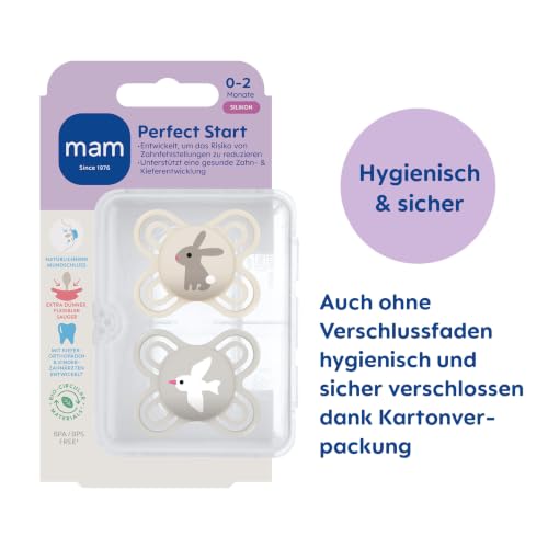 MAM Perfect Start silikonska duda, 0-2m, x2