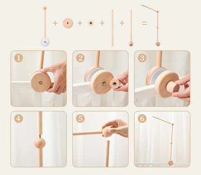 LET'S MAKE soporte giratorio de madera para móvil de cuna