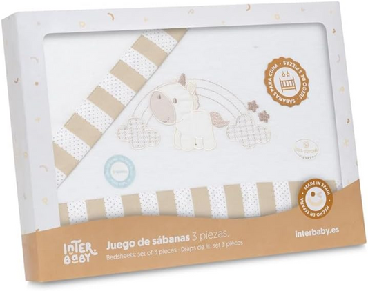 INTERBABY 3-delni komplet posteljnine 60x120 / 40x60 / 110x155