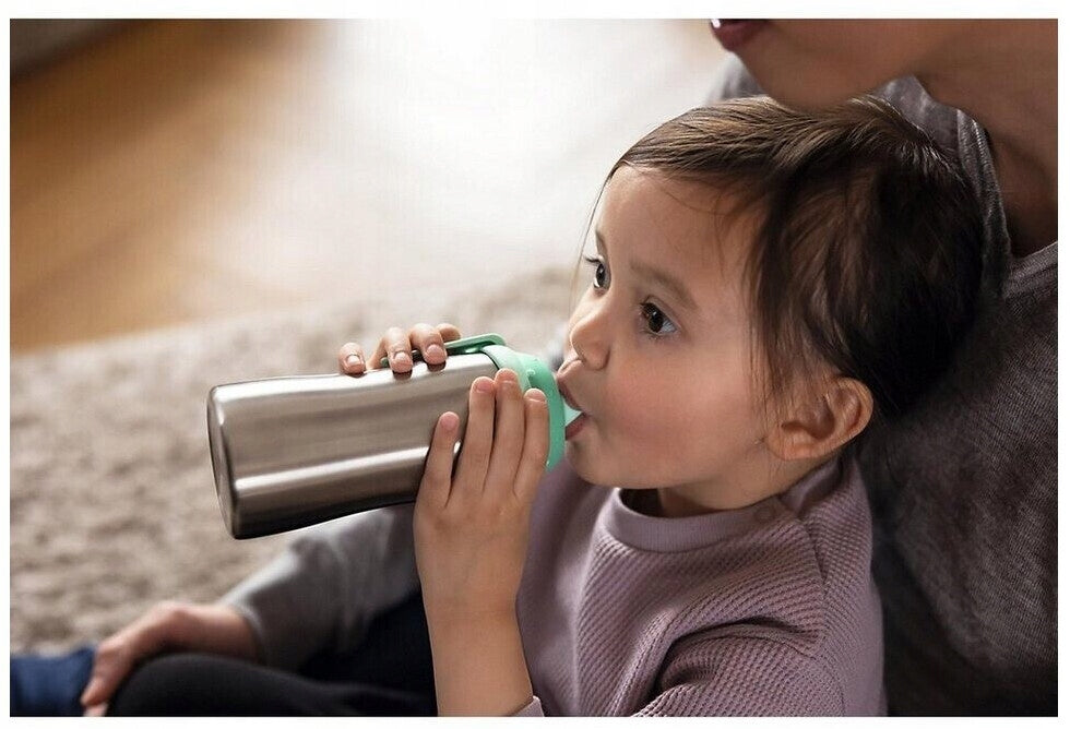 NUK Junior Cup BUTELKA STAL NIERDZEWNA ustnik push-pull 215 ml, zielona, dla dzieci 18 m+