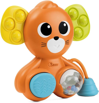 CHICCO Sensorik-Maus mit Rassel, Quietsche und Pop It 18 x 19 cm