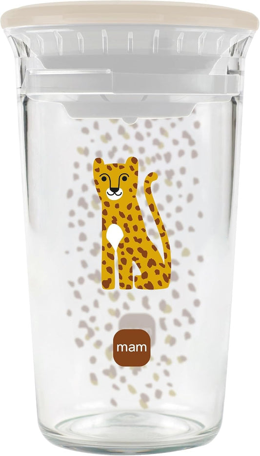 MAM Easy to Drink Cup spillfri mugg med pip 360° 290 ml 8 m+ LEOPARD