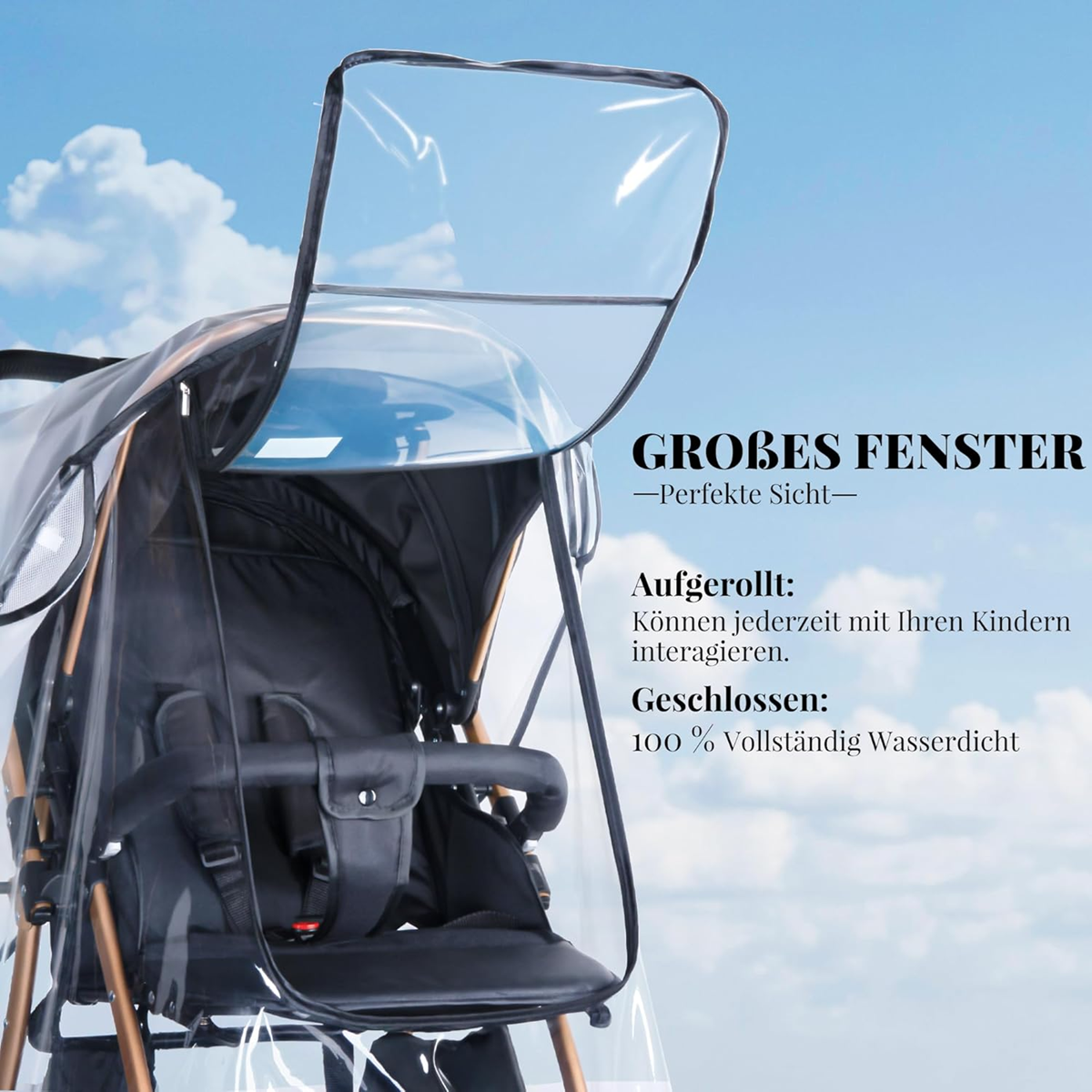 BEMECE funda impermeable universal para cochecitos con ventana
