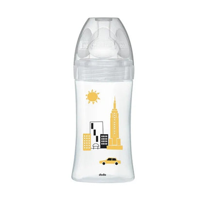 DODIE Sensation+ ΝΕΑ ΥΟΡΚΗ γυάλινο μπουκάλι 270 ml 0–6 μηνών θηλή 2 μέτρια ροή