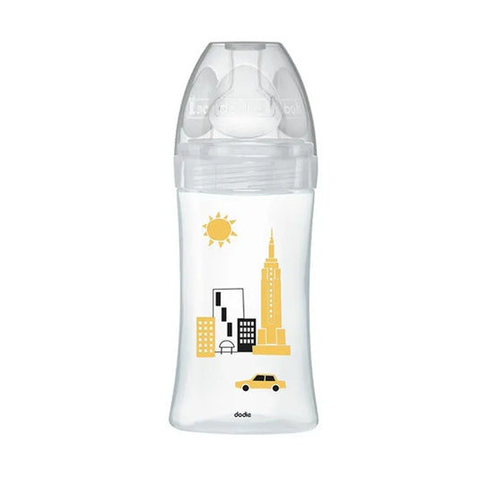 DODIE Sensation+ NEW YORK biberon in vetro 270 ml 0-6 m tettarella 2 flusso medio