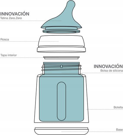 SUAVINEX biberón ZERO ZERO 180ml flujo lento (S)