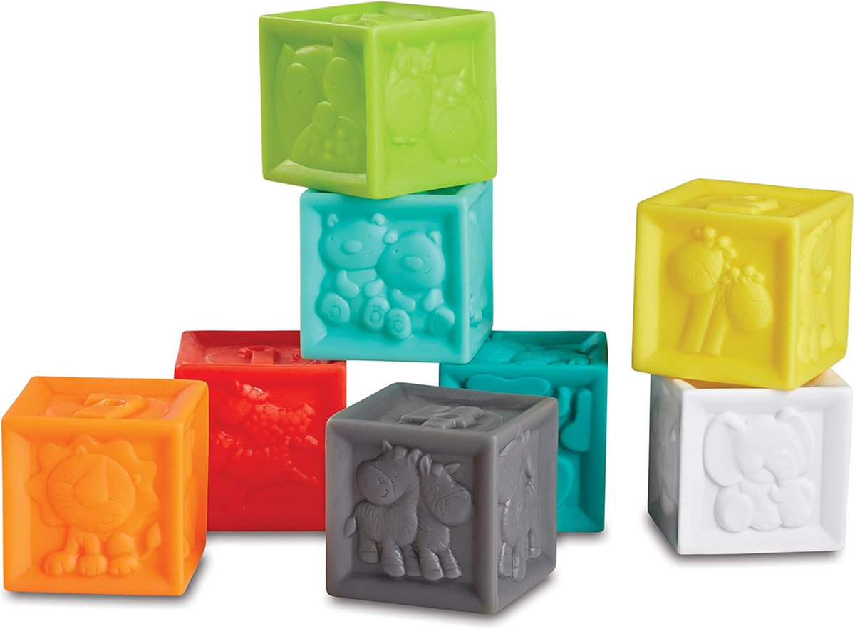 INFANTINO Senso Balls, Blocks & Buddies jucării din silicon 20 de piese