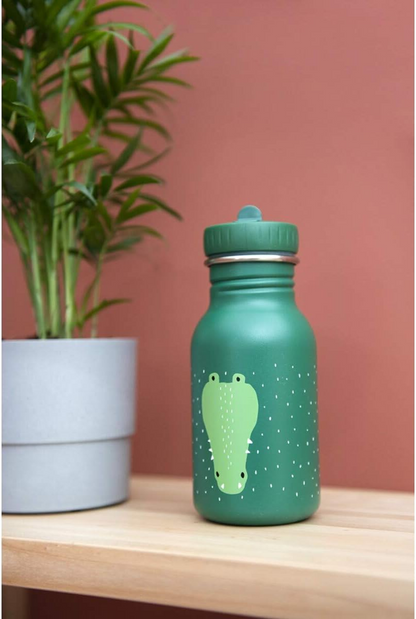 TRIXIE Mr. Crocodile botella de acero inoxidable 350 ml con boquilla plegable