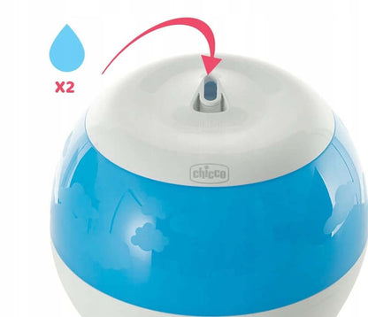 CHICCO Humi Fresh ultradźwiękowy NAWILŻACZ POWIETRZA biało-niebieski z zimną mgiełką i pojemnikiem na olejki
