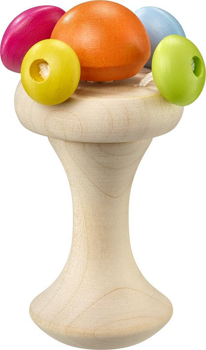 SELECTA Carello agarrador de madera con sonajero 5 x 10 cm
