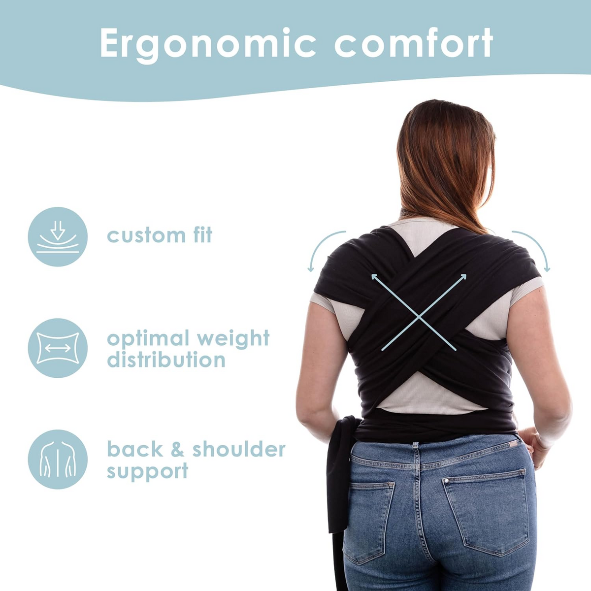 SLEEPY WRAP chusta elastyczna do noszenia, ergonomic comfort, custom fit i wsparcie pleców i ramion