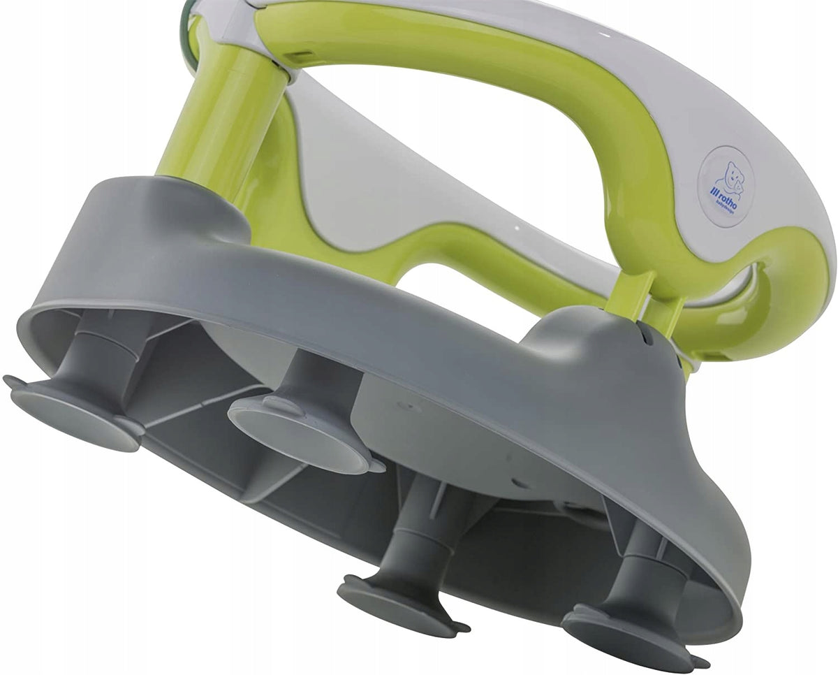 ROTHO Babydesign krzesełko do kąpieli 13kg, biało-zielono-szare, bezpieczne siedzisko dla dziecka 7-16 m
