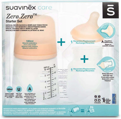SUAVINEX Starterset ZERO ZERO 180ml (A) Adaptable Flow 0m+