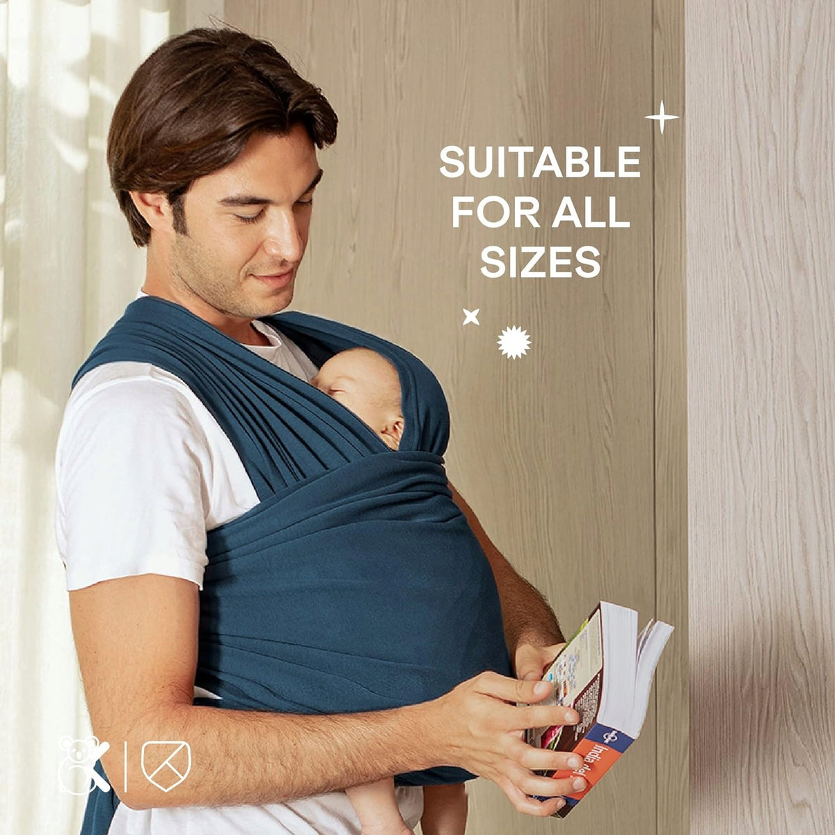KOALA BABYCARE fular portabebés elástico para máximo 15 kg