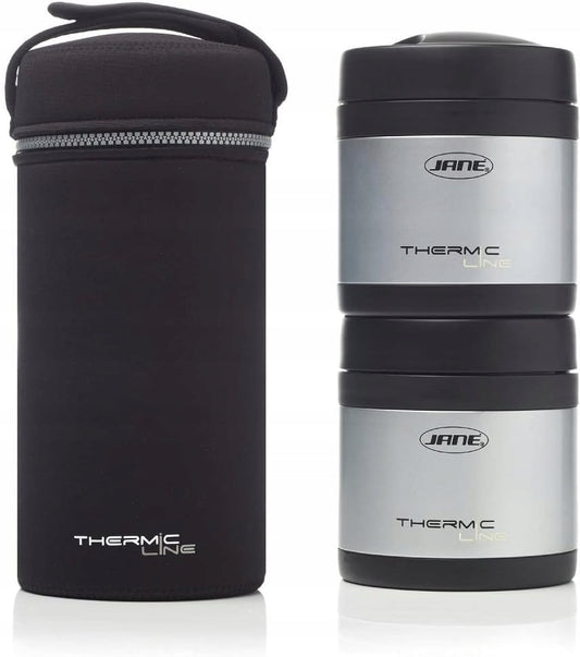 JANE 2 thermos in acciaio per alimenti 500 ml + custodia