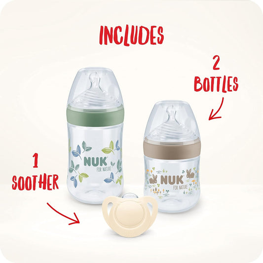 NUK for Nature set 2 x bottiglia + succhietto controllo temperatura