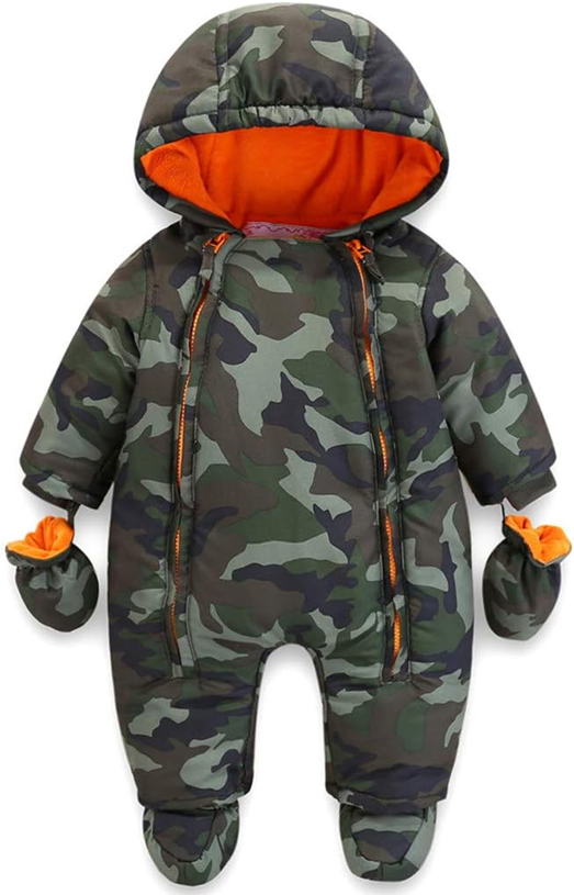 JIAMY tuta invernale con cappuccio 6-9 mesi + guanti e scarpine