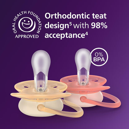 Philips Avent Ultra Soft pacifiers 0-6m x2