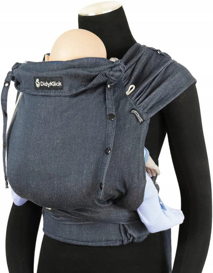 DIDYMOS DidyKlick nosidełko ergonomiczne 3-20kg, szare, do noszenia na plecach i przodem do rodzica