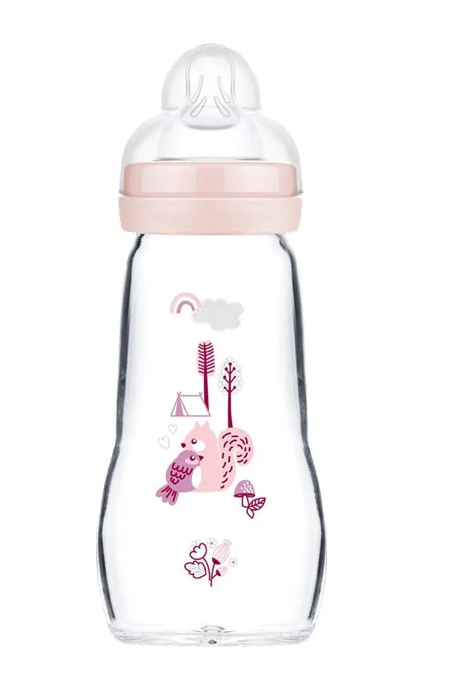 MAM Feel Good steklenička iz stekla 260 ml 2 m+ cucelj 2 GOZD