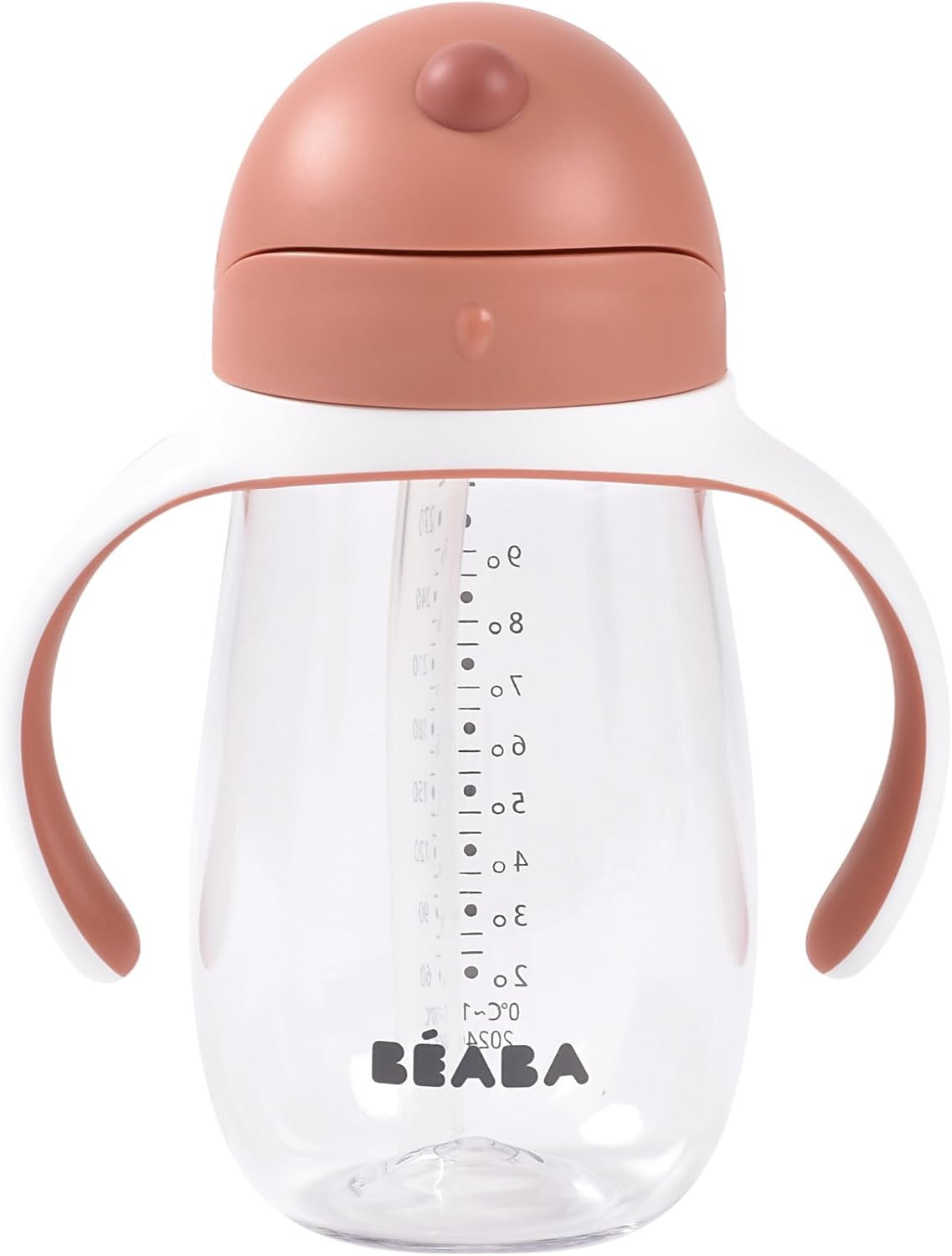 BEABA Straw Cup copo antivazamento de tritan com palhinha 300 ml 8 m+