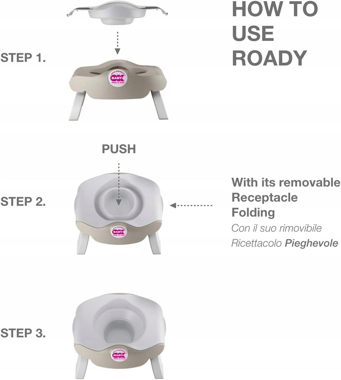 OK BABY 3in1 Reise-Töpfchen Toilettensitz + Beutel