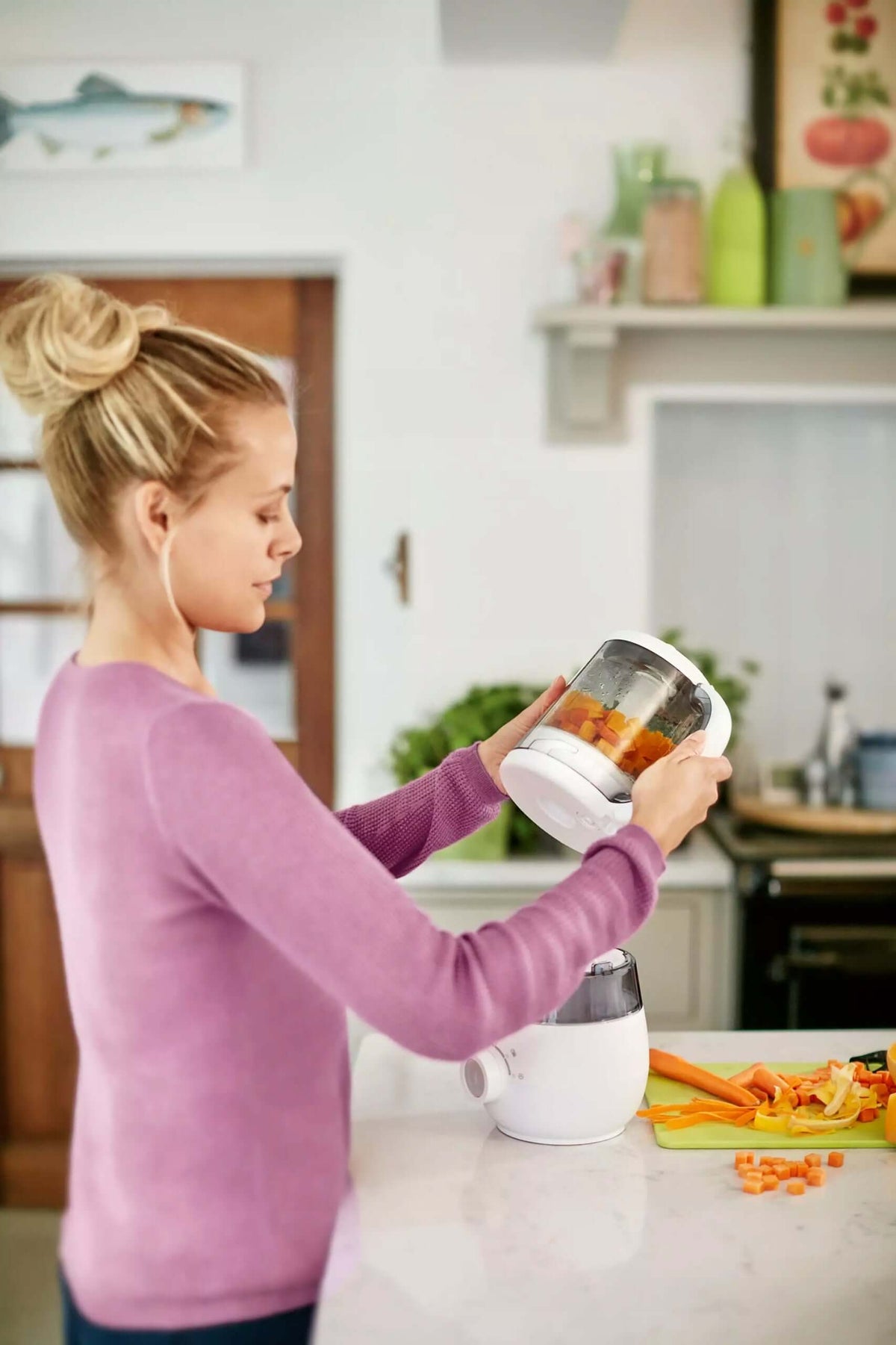 PHILIPS AVENT SCF883/01 4w1 parowar mikser 1000ml, biała maszyna do przygotowywania jedzenia dla dzieci