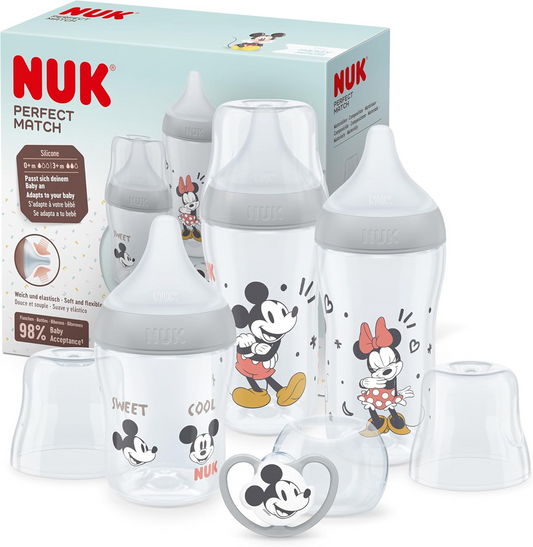 NUK Perfect Match set iniziale biberon + succhietto Mickey Mouse