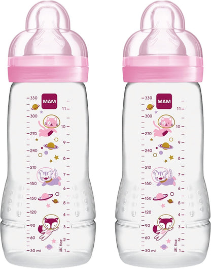 MAM Easy Active komplet stekleničk 330 ml 4 m+ cucelj 2 VESOLJE