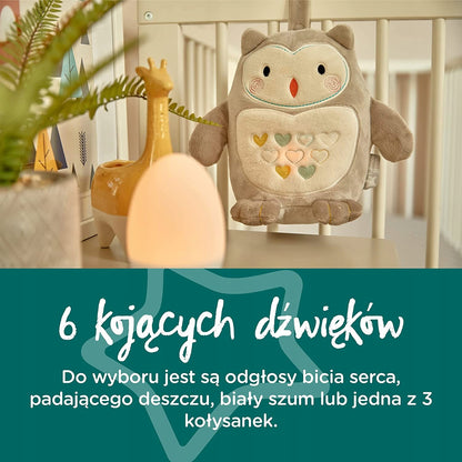 TOMMEE TIPPEE Sova Ollie plyšová hračka lampička zvuk