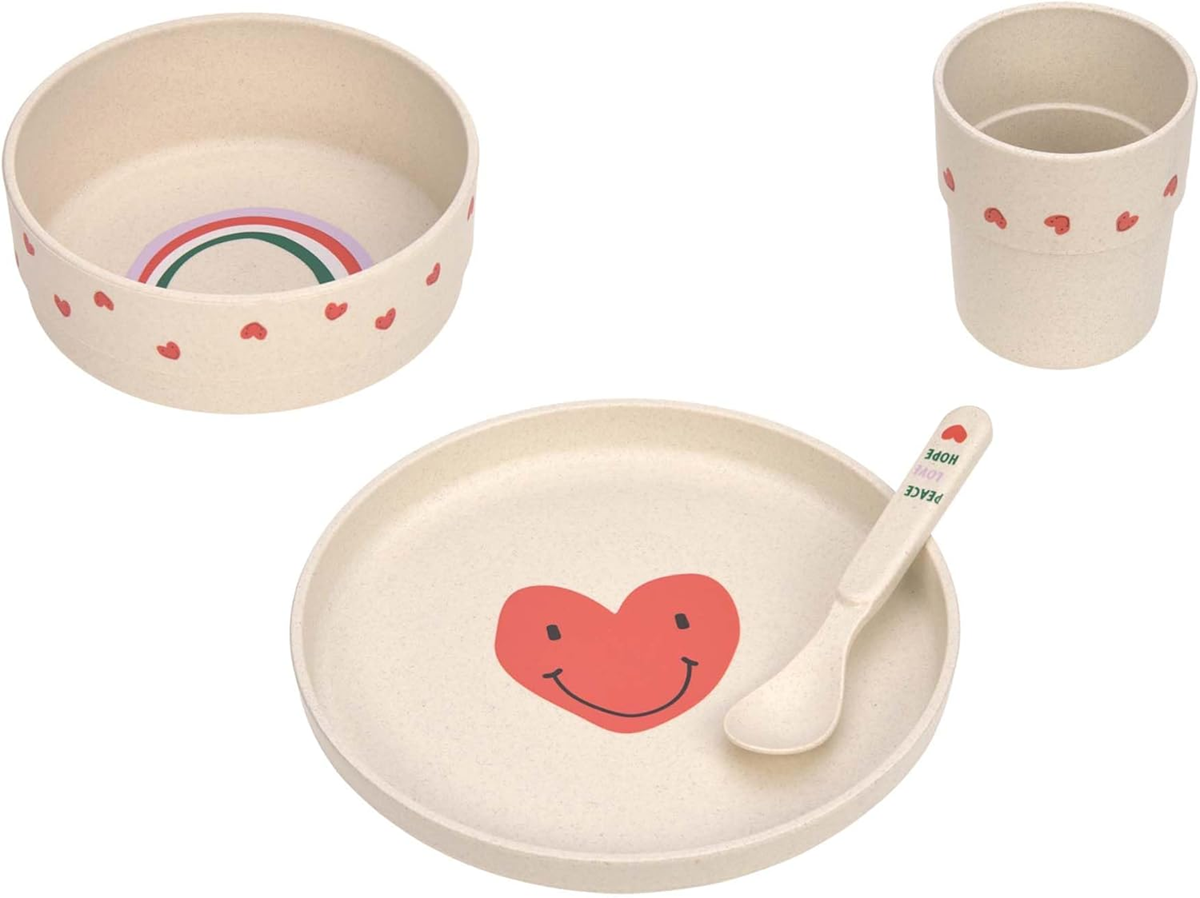 LASSIG set de vajilla sin melamina Happy Rascals para niños