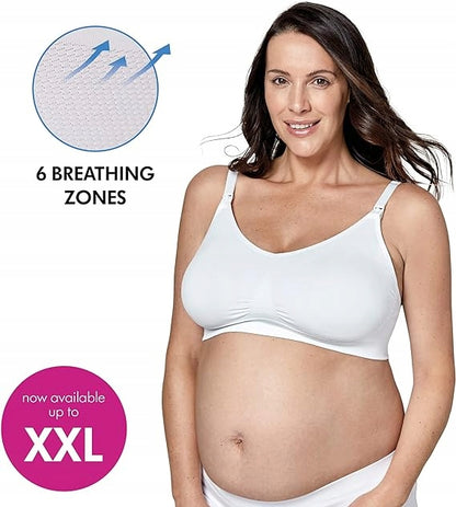 MEDELA KEEP COOL ULTRA biustonosz do karmienia + wkładki XL biały, bezszwowy, oddychający, z 6 strefami wentylacji