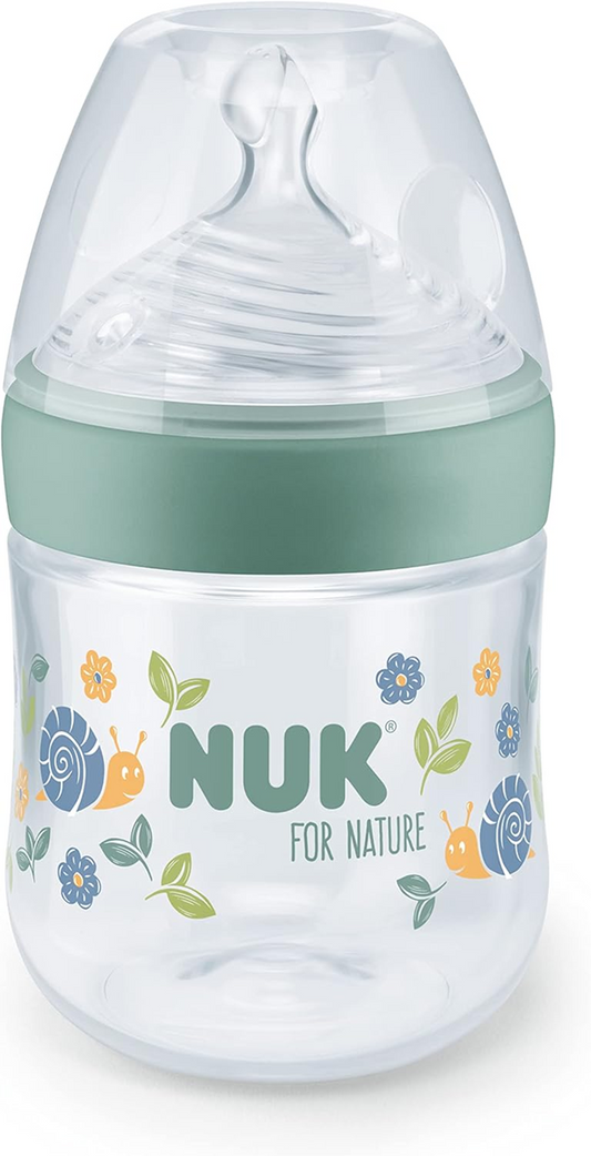 NUK For Nature bottiglia 150 ml 1 m+ tettarella S flusso lento controllo temperatura