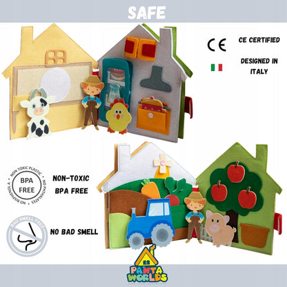 libro sensorial educativo MI DÍA EN LA GRANJA para niños