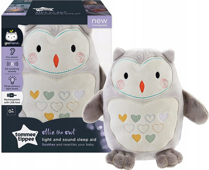TOMMEE TIPPEE Sova Ollie plyšová hračka lampička zvuk
