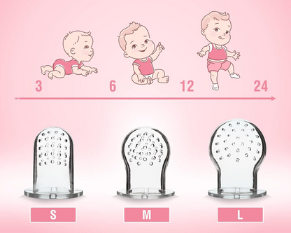 LUXIOR grizalo z dozirnikom sadja za otroke 3 nastavki 3-24 m