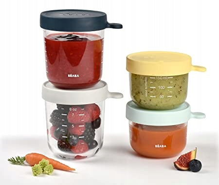 BEABA Glasbehälter Gläschen 2x150 ml, 2x250 ml