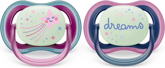 PHILIPS AVENT Ultra Air Night speentjes x 2 6-18 maanden LICHTGEVEN IN HET DONKER